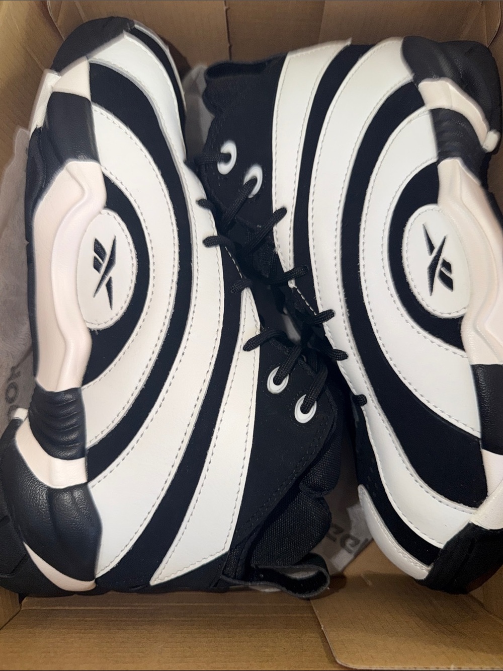 Reebok Kids Black and White Retro Wave Sneakers